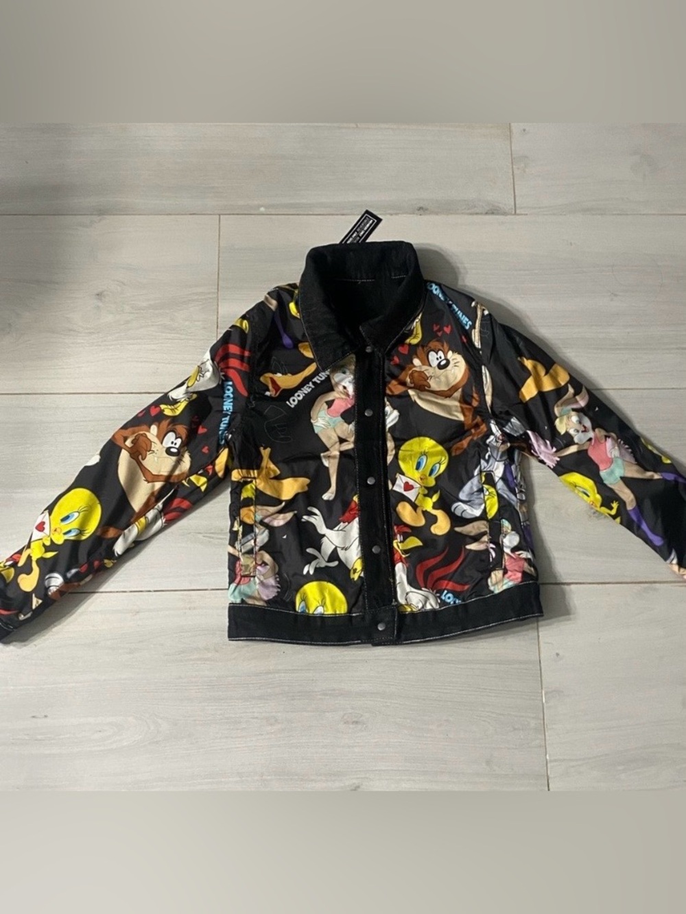 Looney Tunes Black Cartoon Reversible Jacket